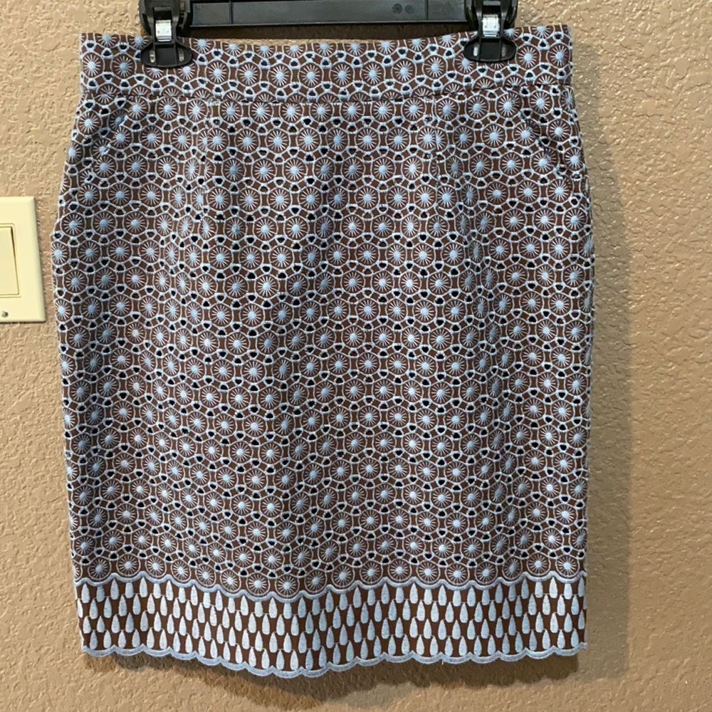 Antonio Melani pencil skirt, size 10, brown&blue